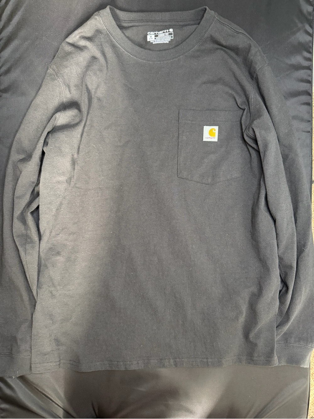 Carhartt Black Loose Fit Long Sleeve Tee with Logo Print